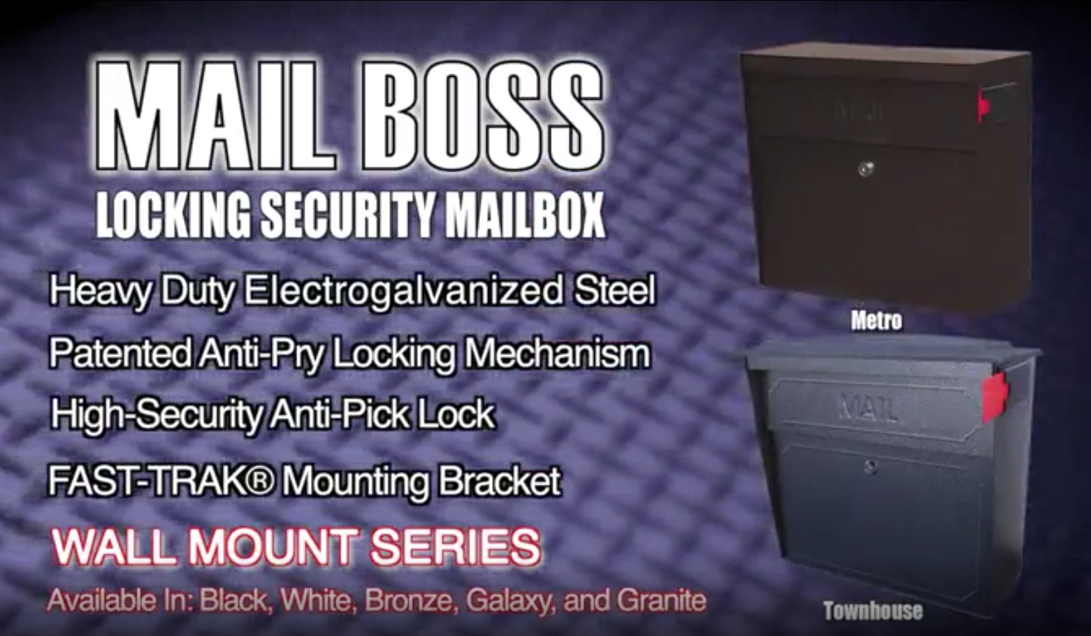 Mail Boss 7172 Townhouse Locking Security Wall Mount Mailbox